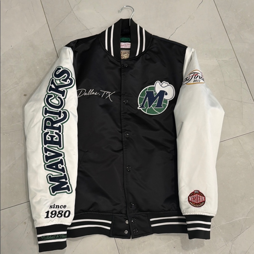 Mitchell & Ness Mavericks Black and White Varsity Jacket